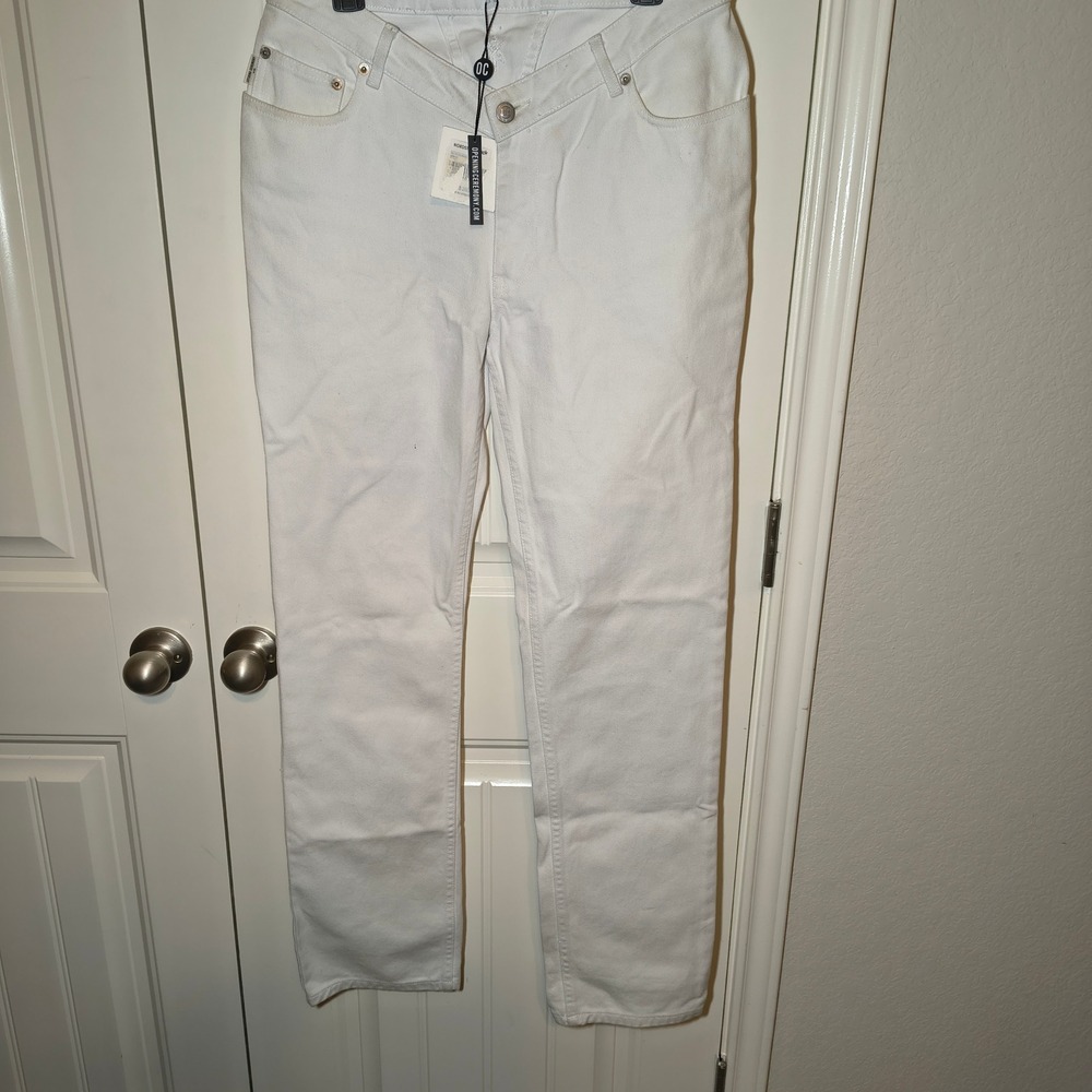 Opening Ceremony Womens White V-Yoke Straight Leg Denim Jeans Size 28 NWT